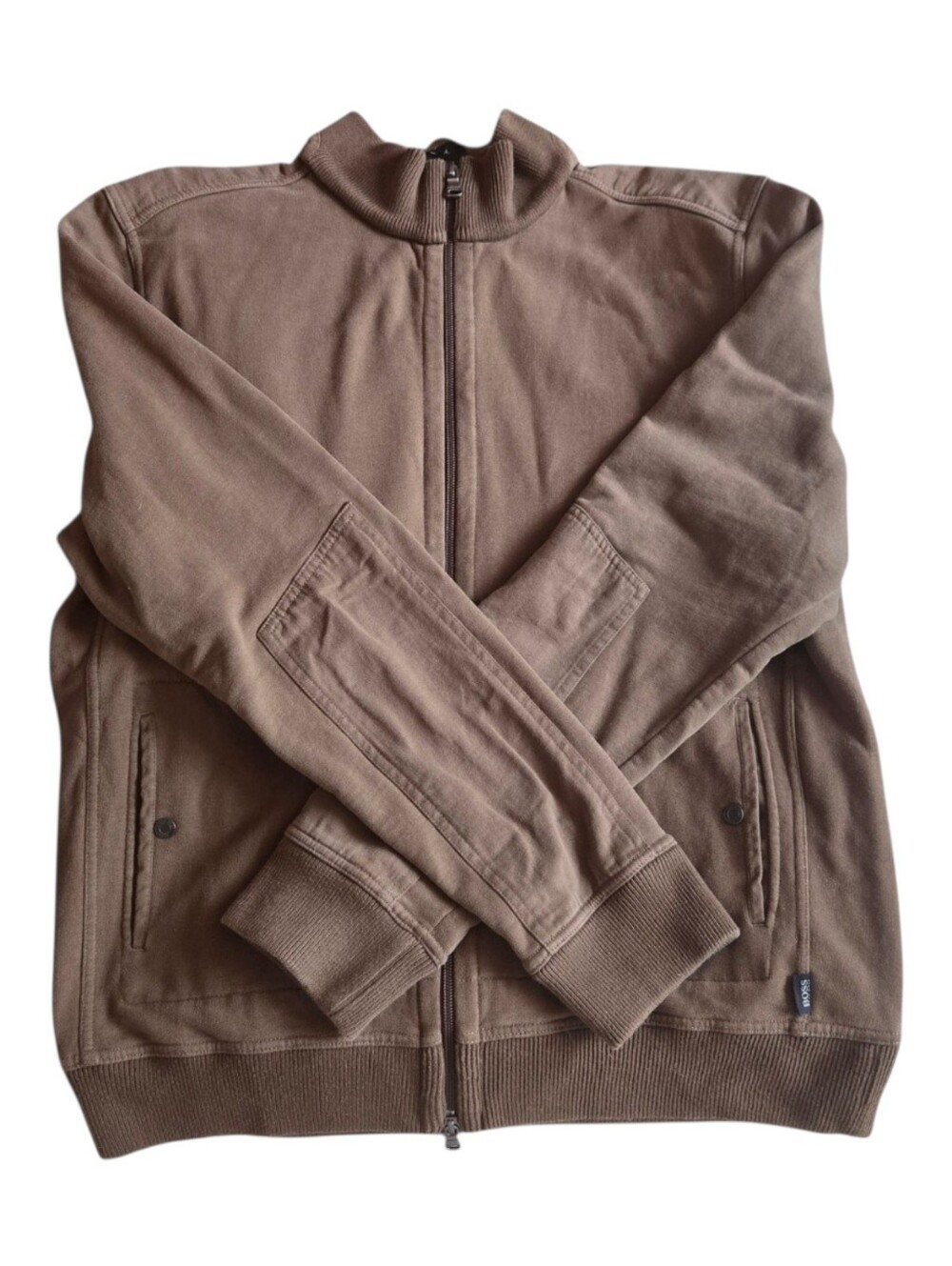 BOSS Hugo Boss Cotton Full Zip Brown Sweater/Sweatshirt XL